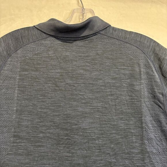 Lululemon Metal Vent Tech Polo Shirt Mens Large Blue Breathable Stretch Golf Gym - Picture 12 of 16